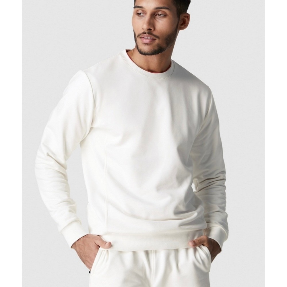 NWT Fabletics Courtside Crew Sweatshirt Mens Small Bone White